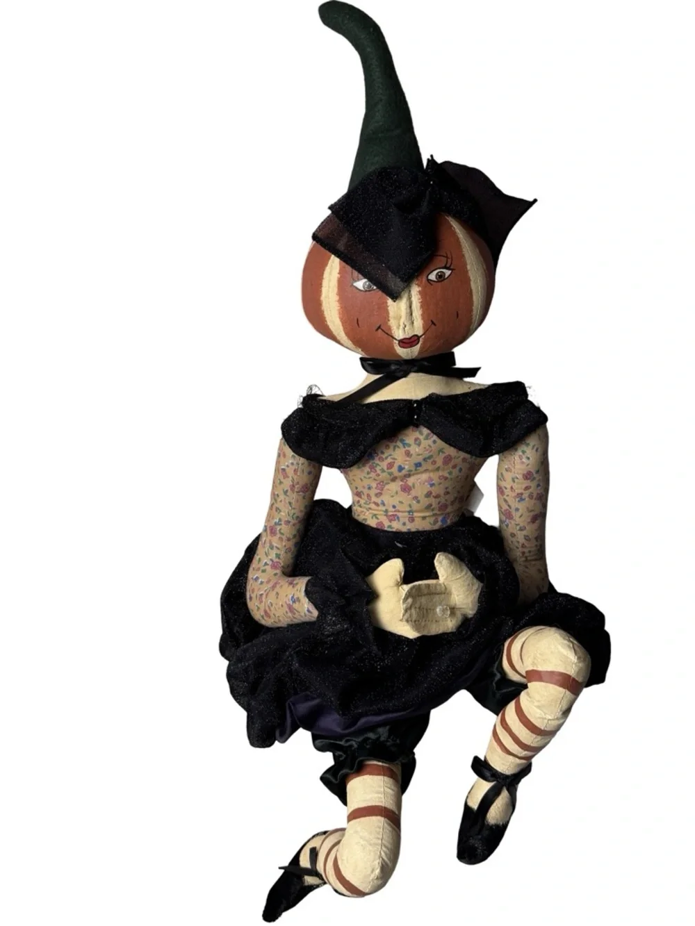 Halloween Lady Joe Spencer Colette Pumpkin Head Gathered Traditions Girl Doll